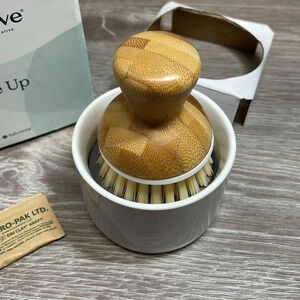 NIB Grove Collaborative Bubble Up Soap Dispenser and Dish Brush Set White